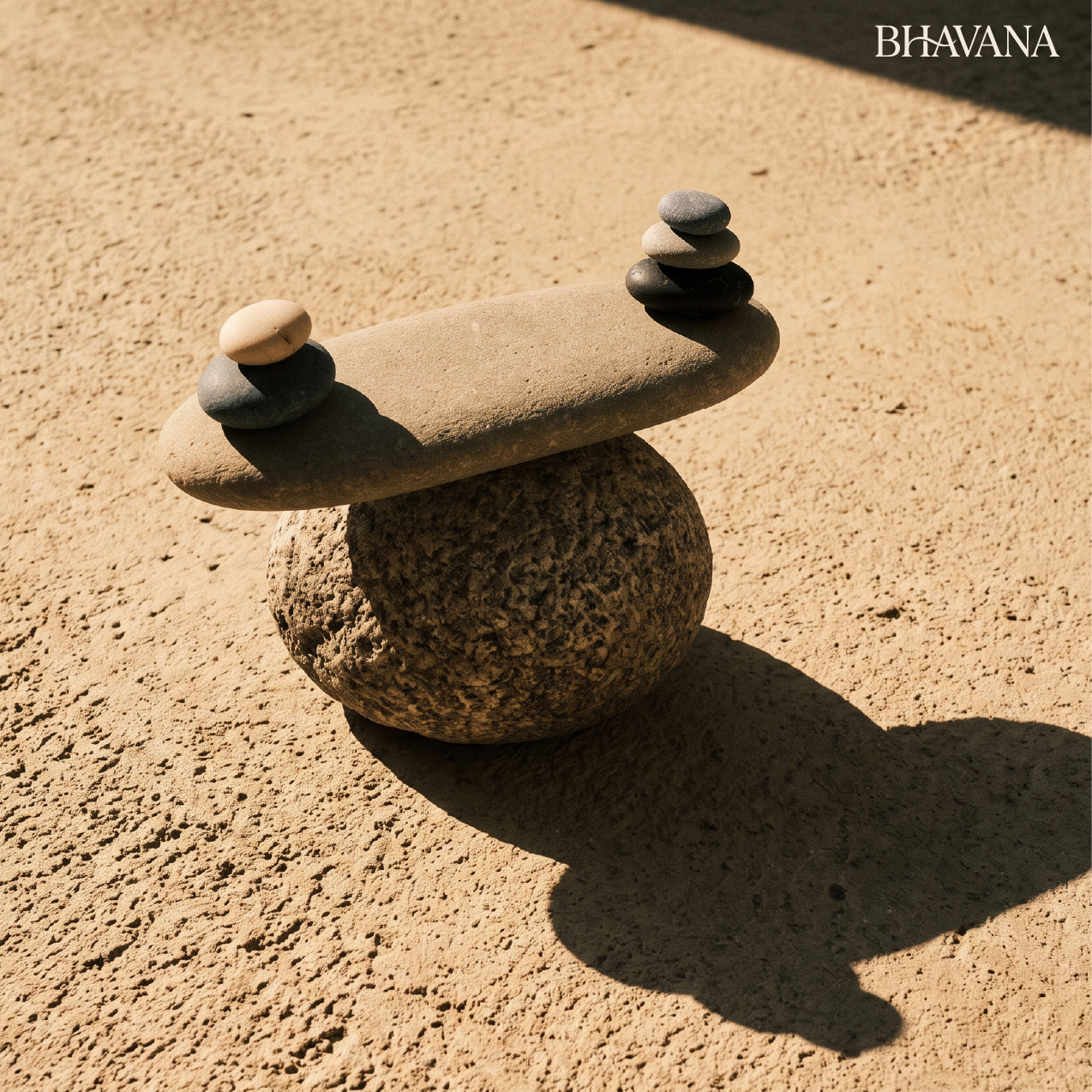 ภาพก้อนหินจัดวางในทิศทางภาพ BHAVANA
